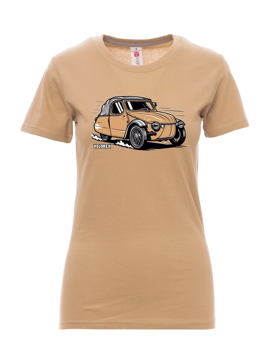 Brown women´s T-shirt Car Velorex