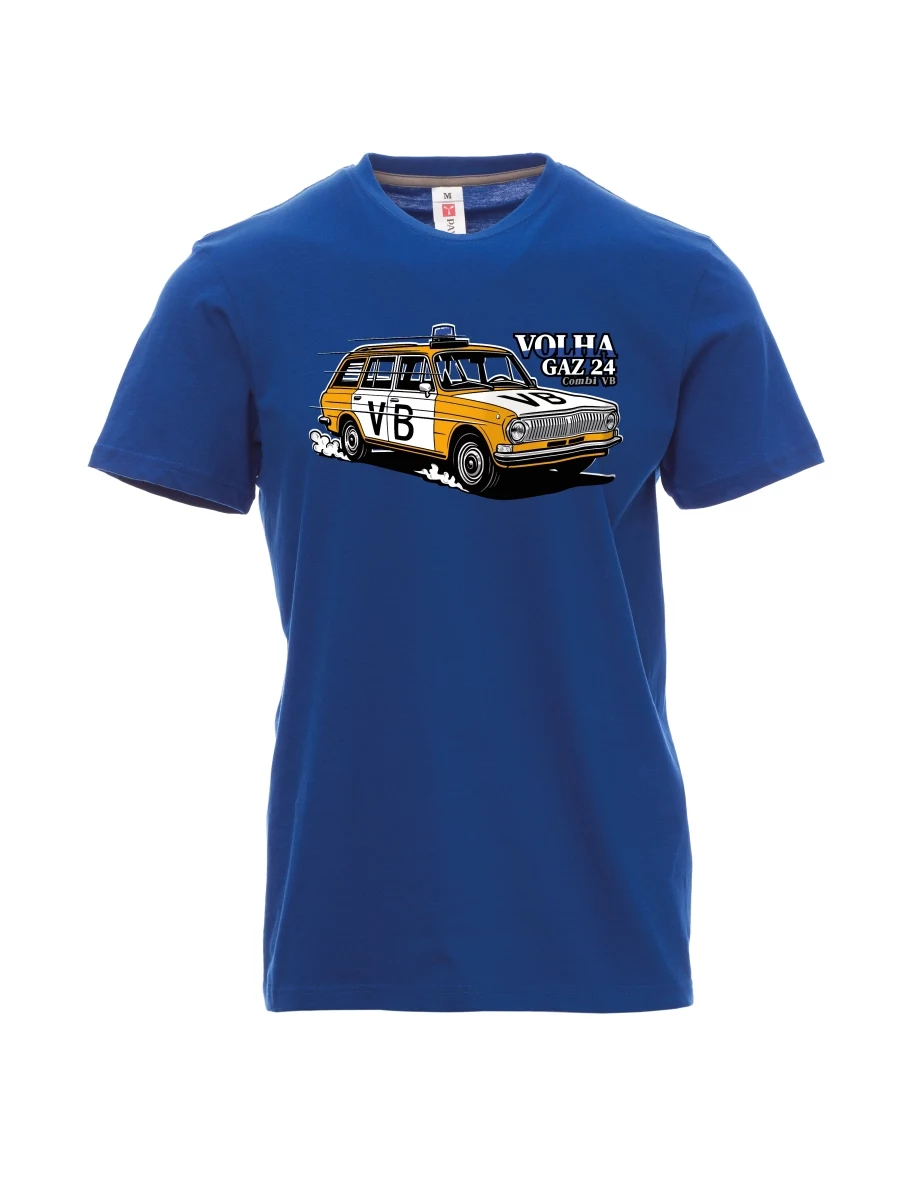 Blue men´s T-shirt Car Volga GAZ 24 VB