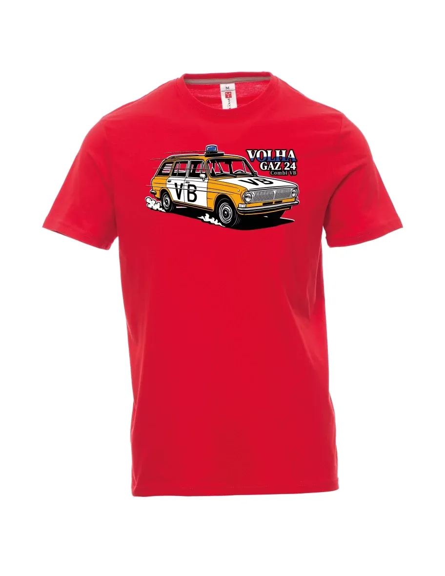 Red men´s T-shirt Car Volga GAZ 24 VB