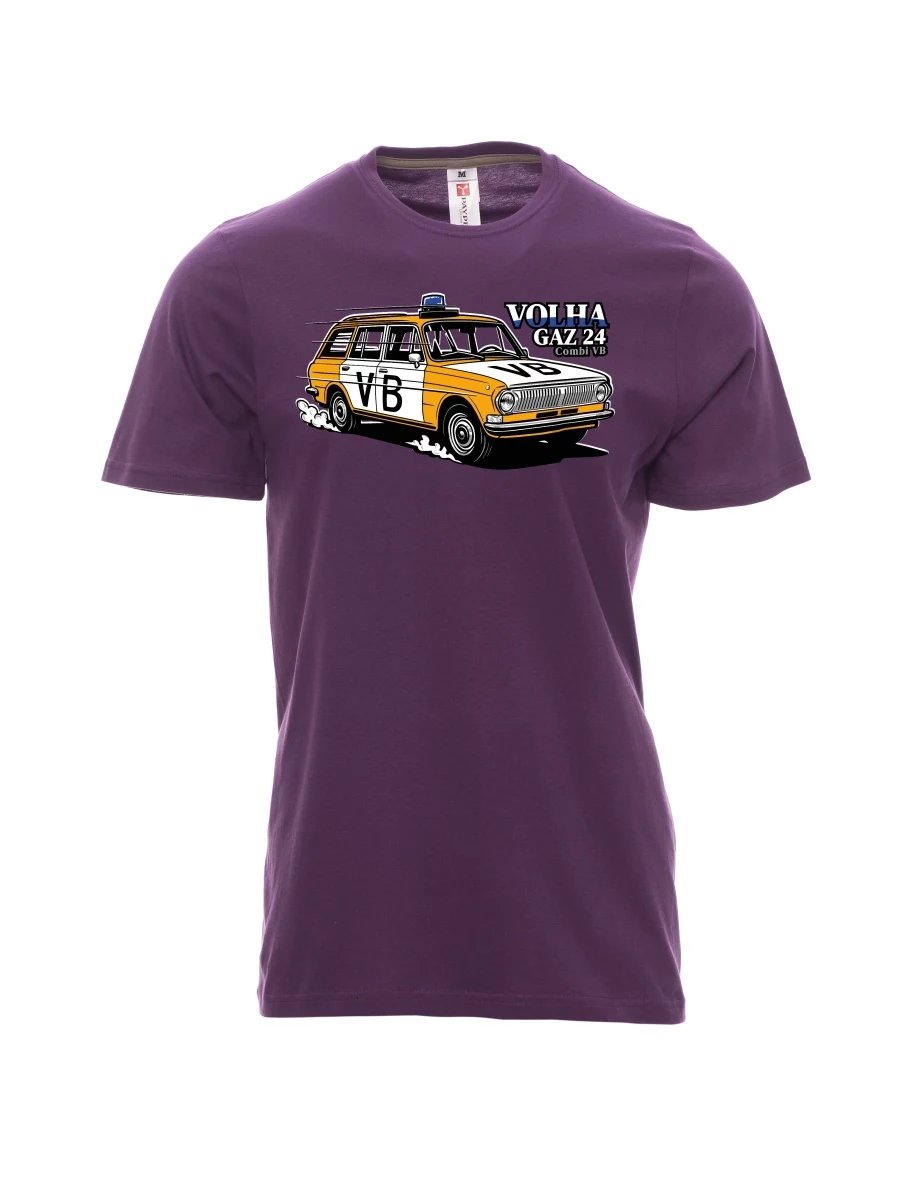 Purple men´s T-shirt Car Volga GAZ 24 VB