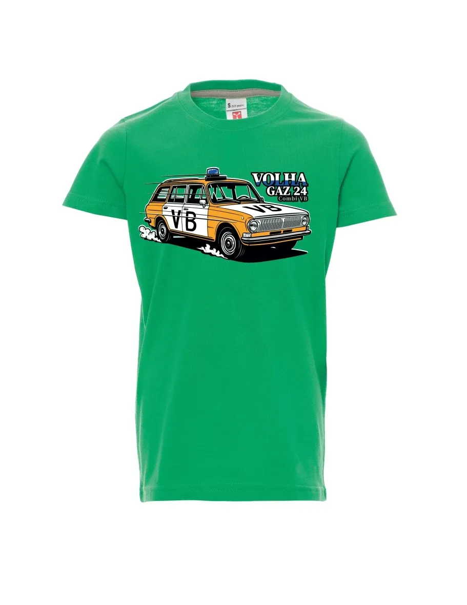 Green children´s T-shirt Car Volga GAZ 24 VB