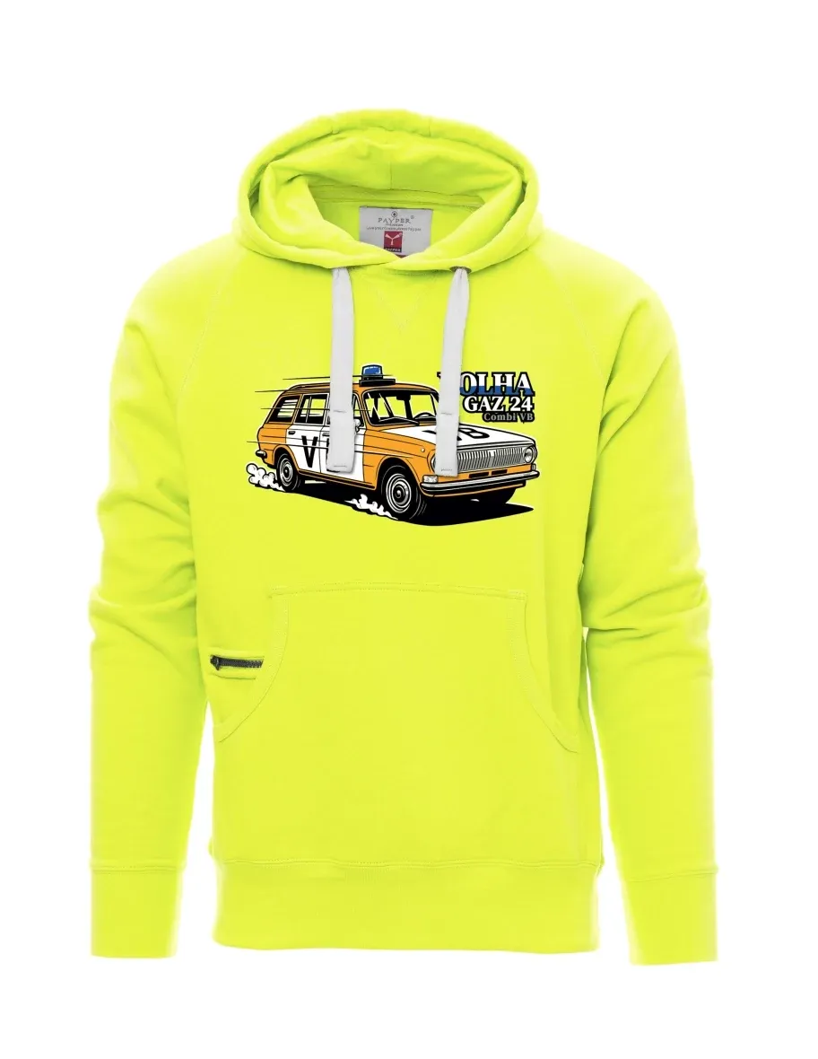 Fluorescent men´s sweatshirt Car Volga GAZ 24 VB