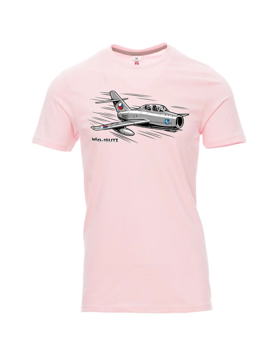 Light pink men´s T-shirt Aircraft MiG-15UTI