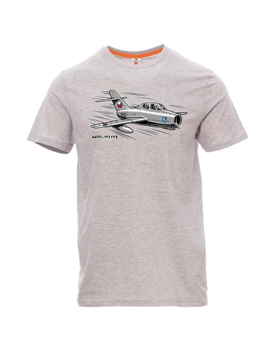 Gray melange men´s T-shirt Aircraft MiG-15UTI