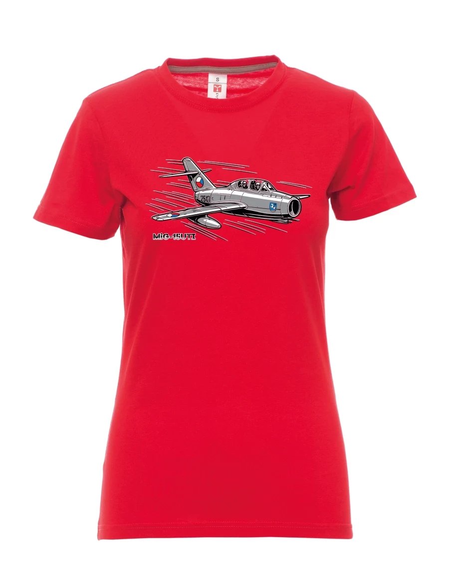 Red women´s T-shirt Aircraft MiG-15UTI
