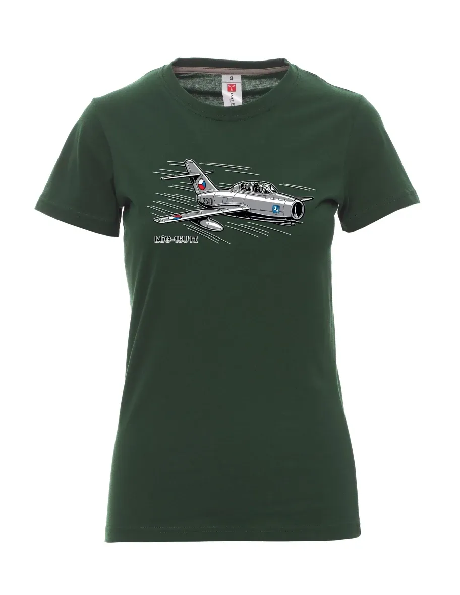 Dark green women´s T-shirt Aircraft MiG-15UTI