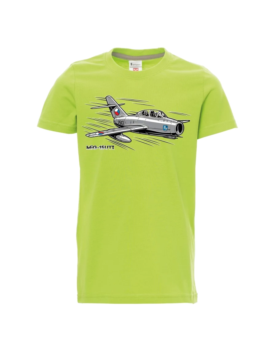 Light green children´s T-shirt Aircraft MiG-15UTI