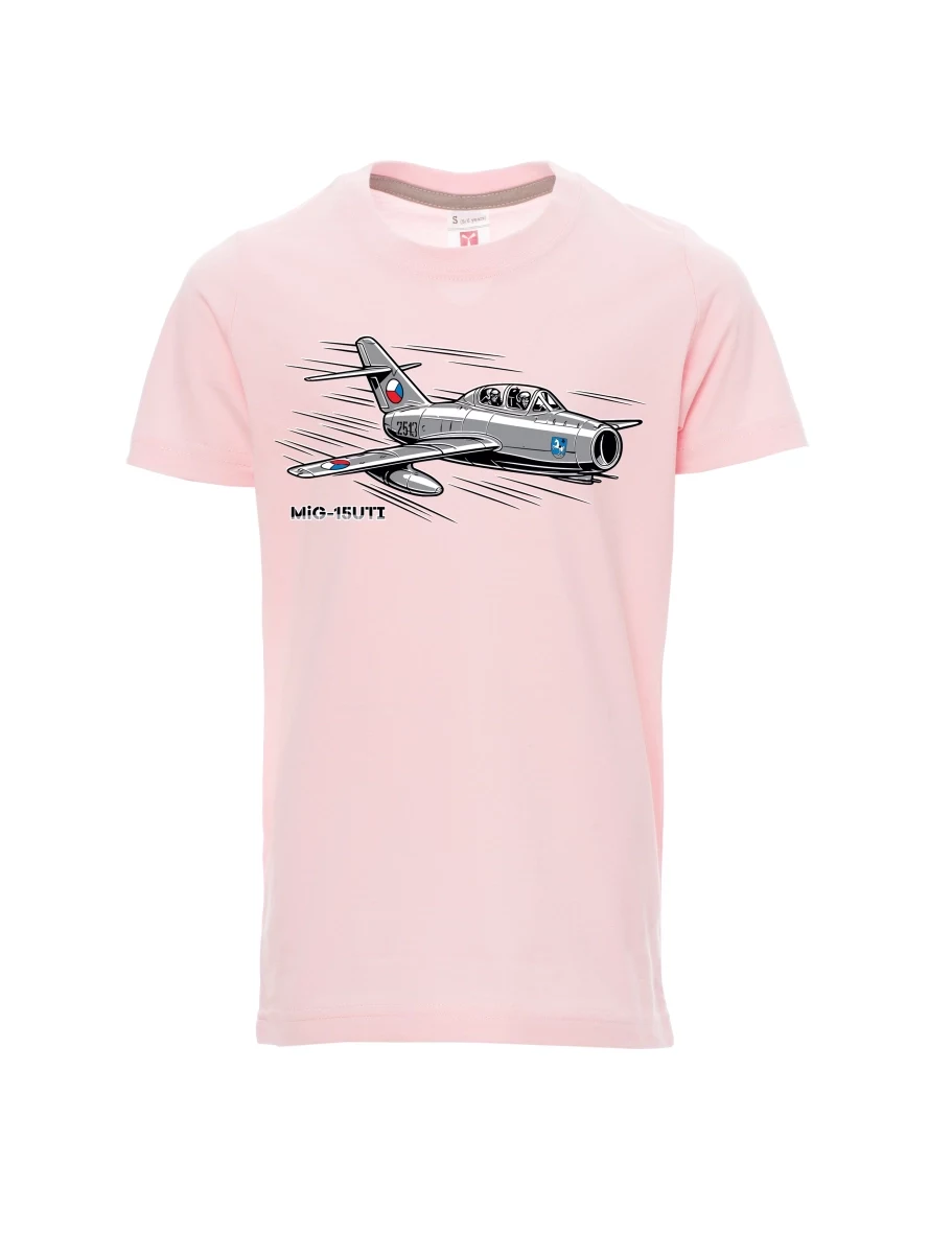 Light pink children´s T-shirt Aircraft MiG-15UTI