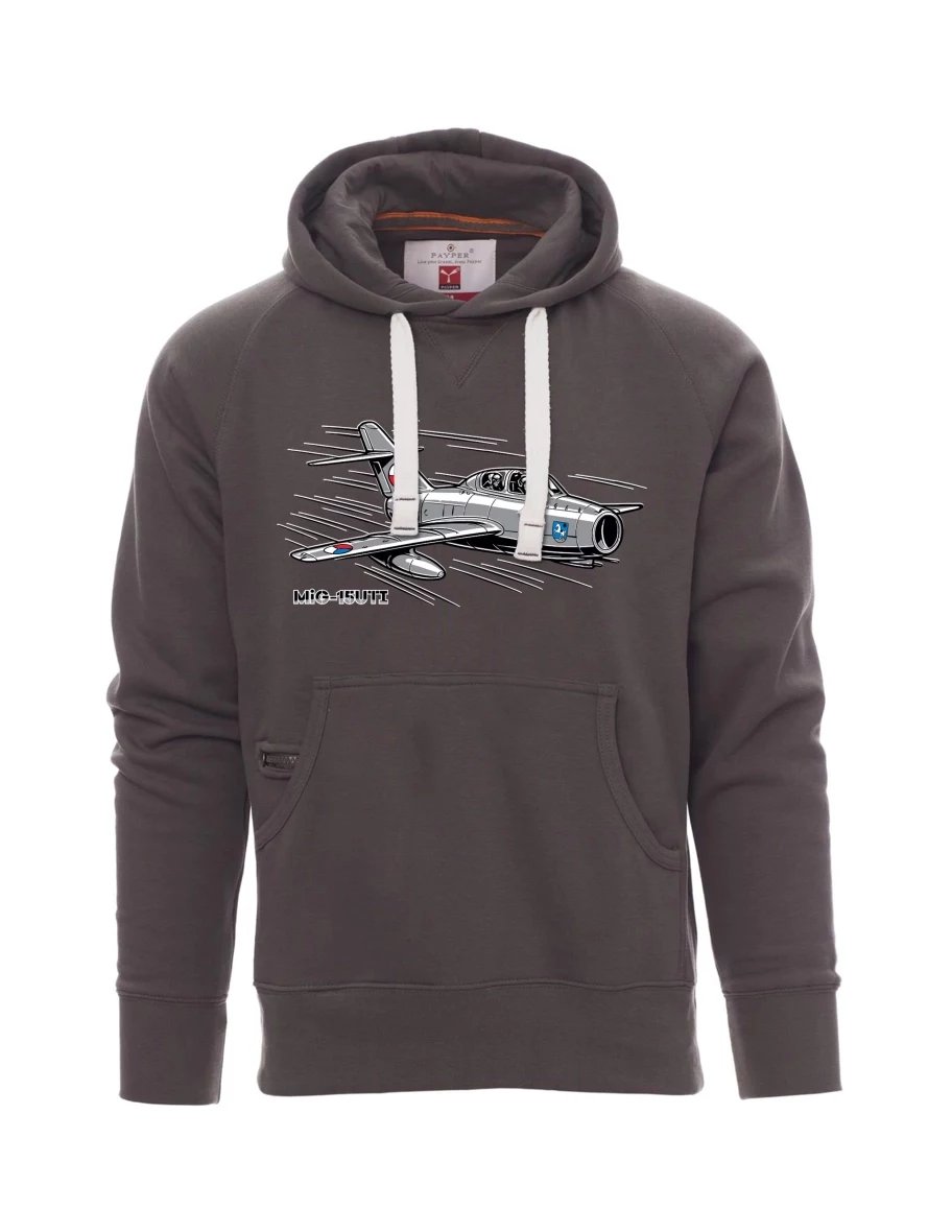 Grey men´s sweatshirt Aircraft MiG-15UTI