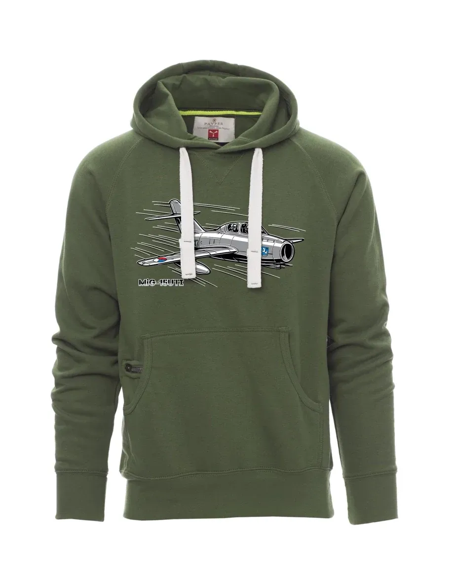 Dark green men´s sweatshirt Aircraft MiG-15UTI