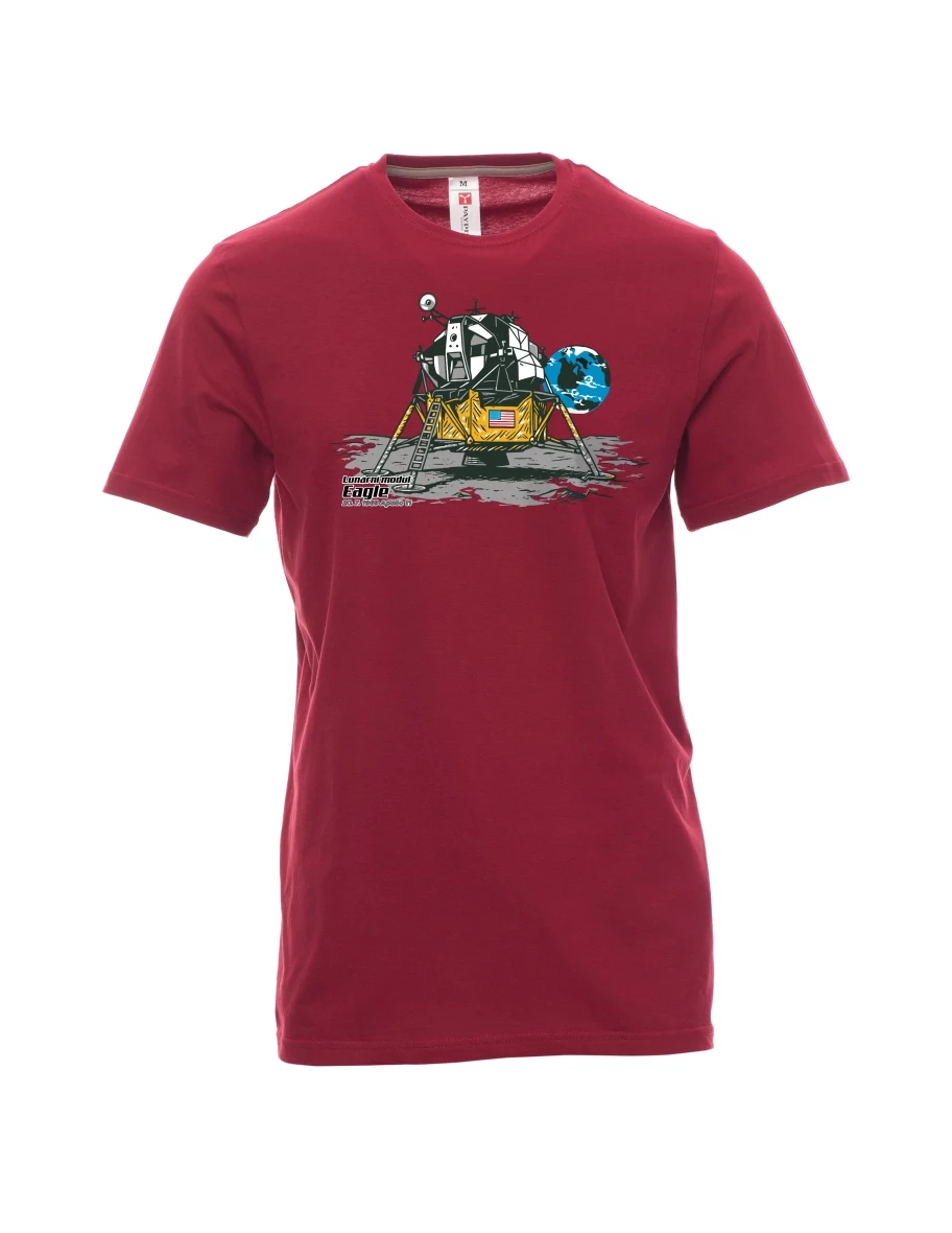 Dark red men´s T-shirt Lunar Module Eagle