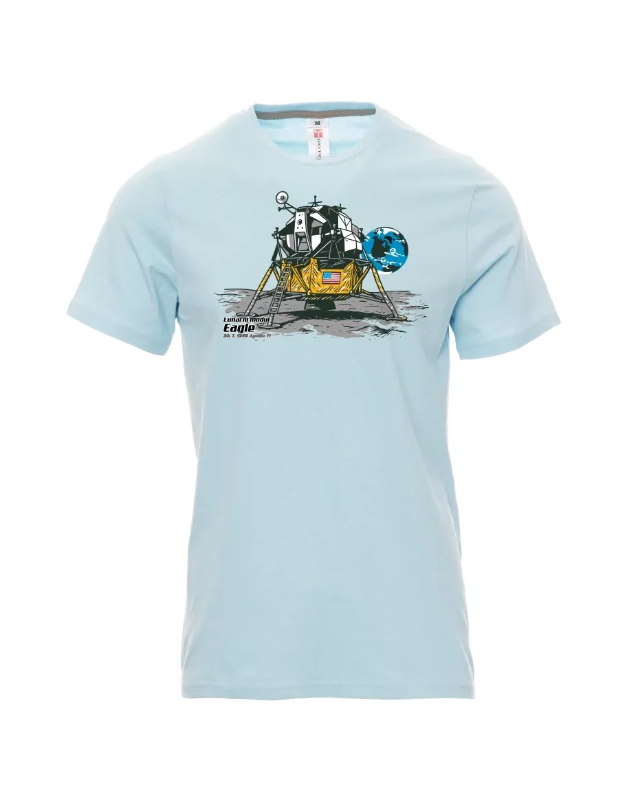Pale blue men´s T-shirt Lunar Module Eagle