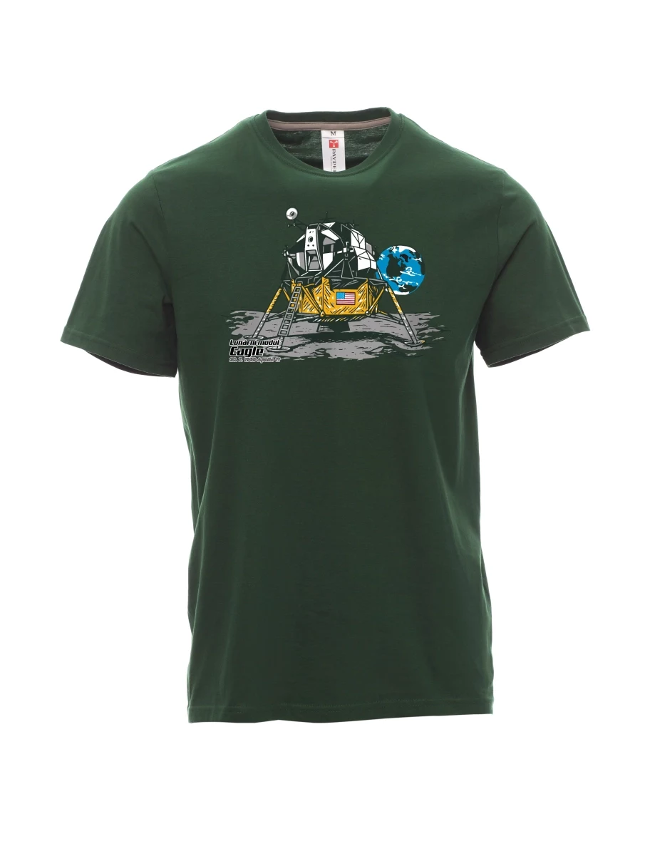 Dark green men´s T-shirt Lunar Module Eagle