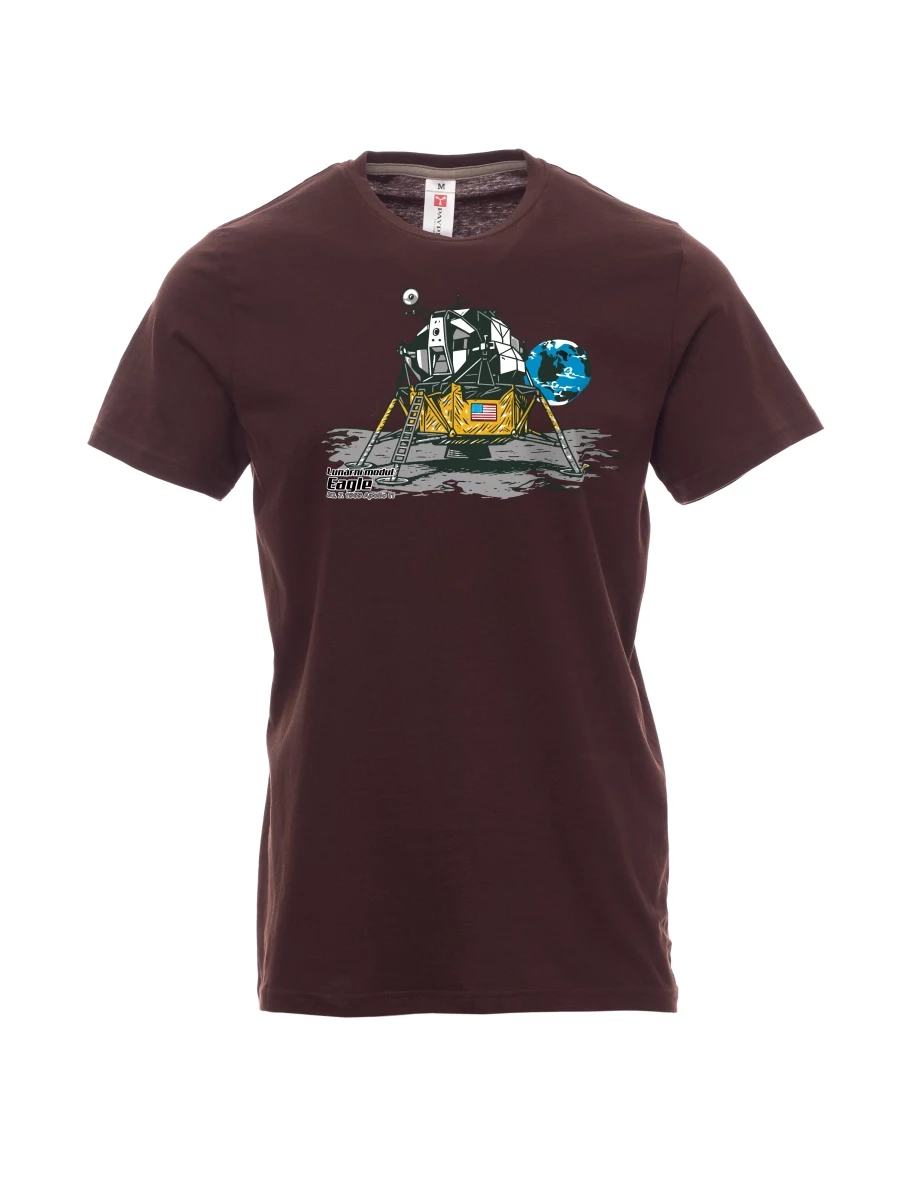 Dark brown men´s T-shirt Lunar Module Eagle