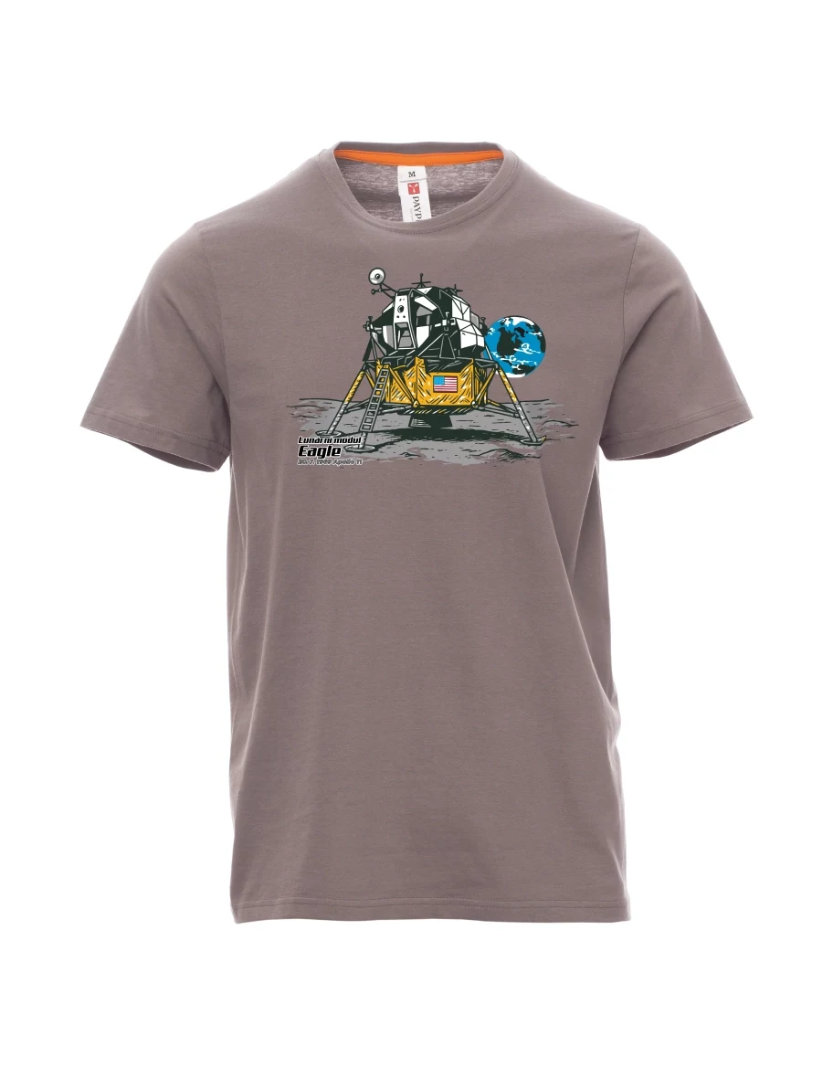 Steel gray men´s T-shirt Lunar Module Eagle