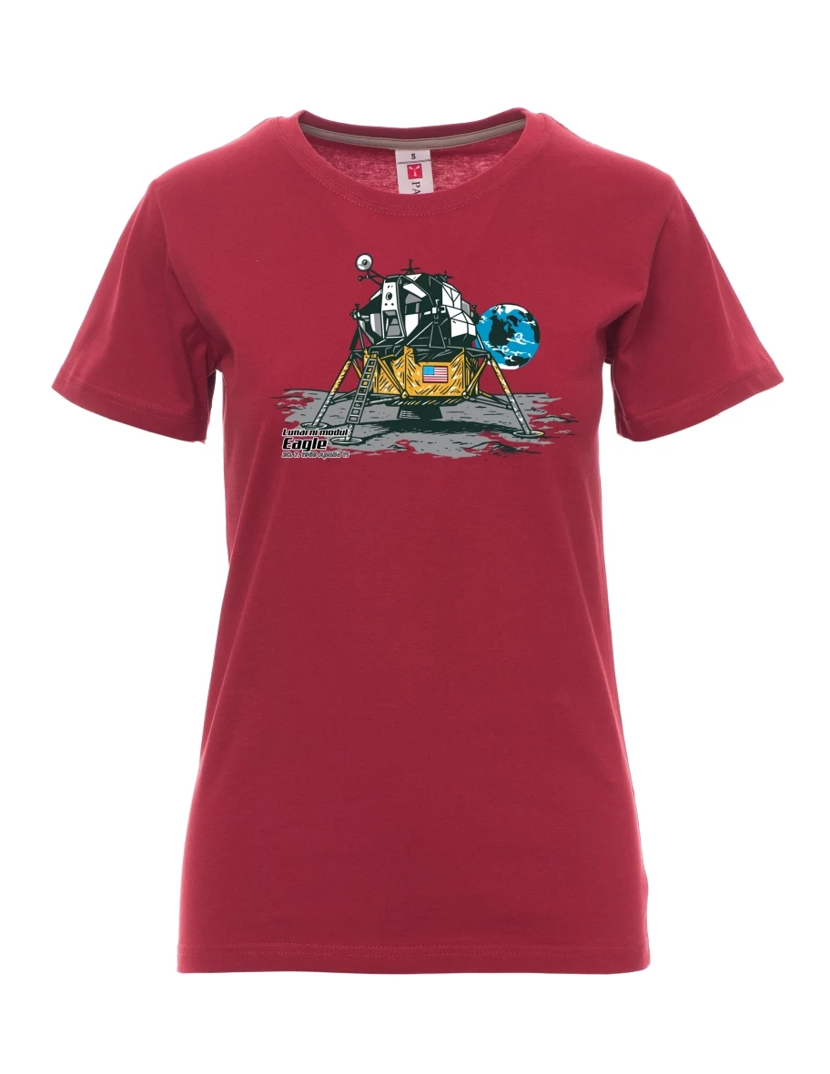 Burgundy women´s T-shirt Lunar Module Eagle