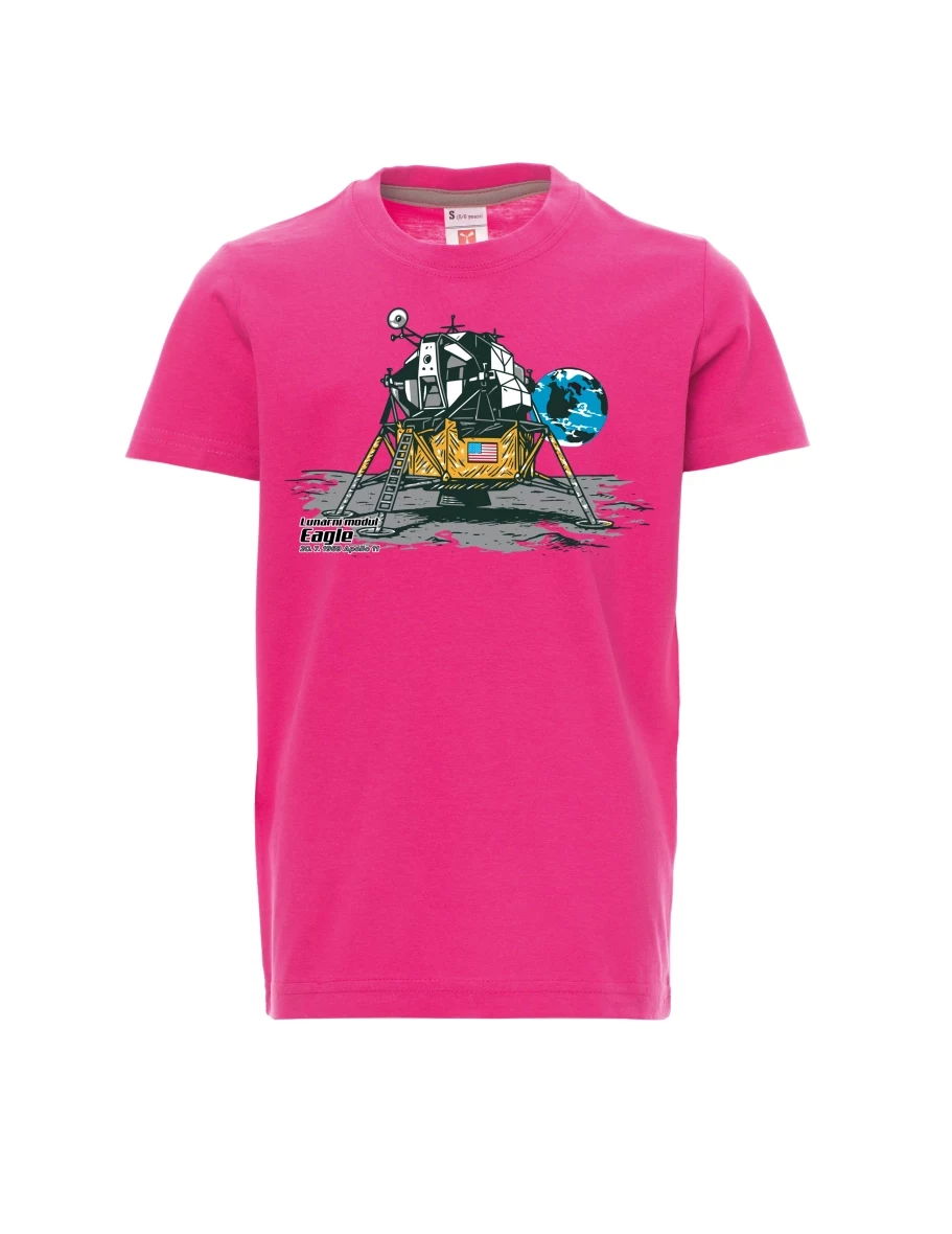 Pink children´s T-shirt Lunar Module Eagle