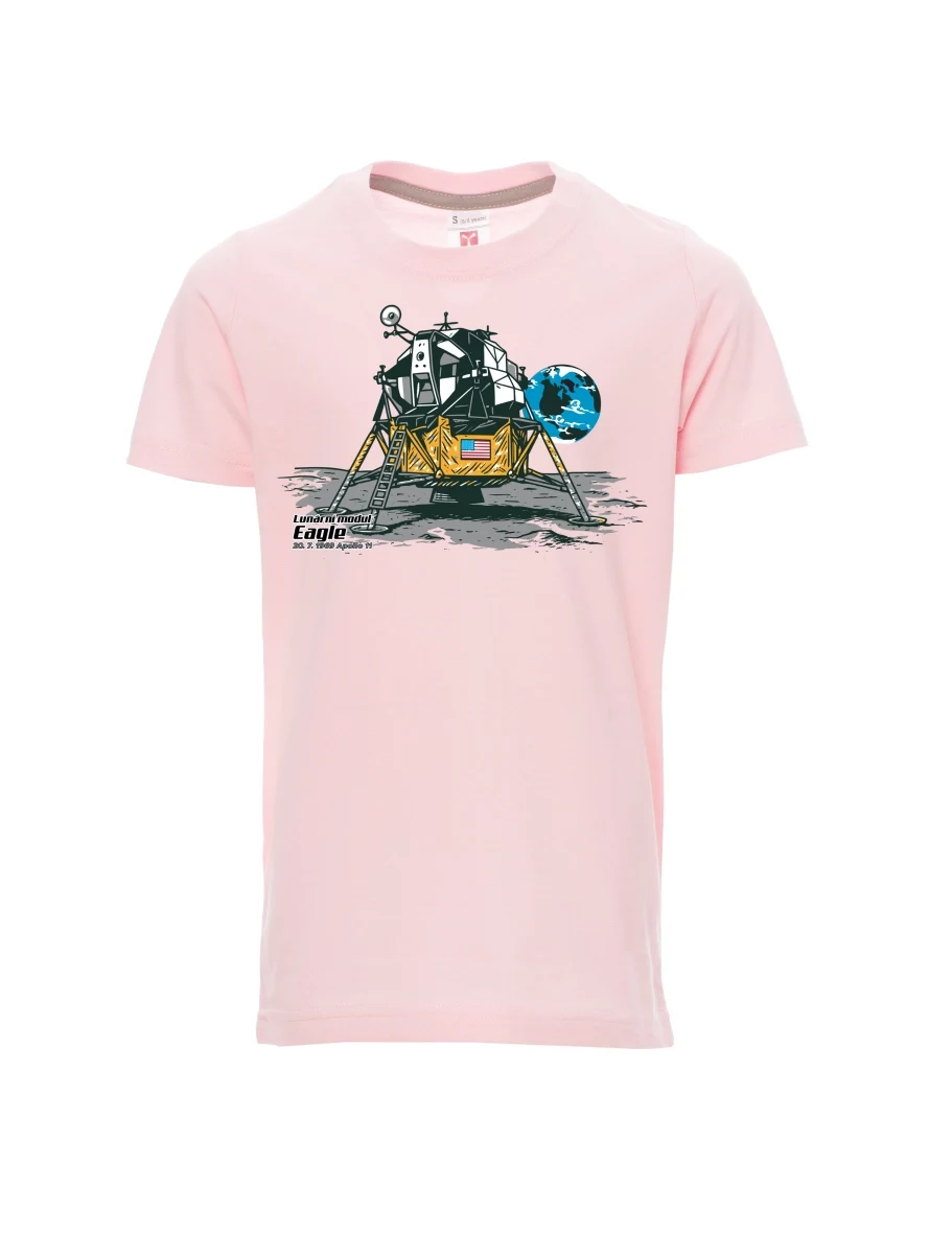 Light pink children´s T-shirt Lunar Module Eagle
