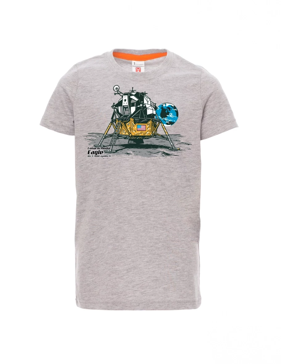 Grey melange children´s T-shirt Lunar Module Eagle
