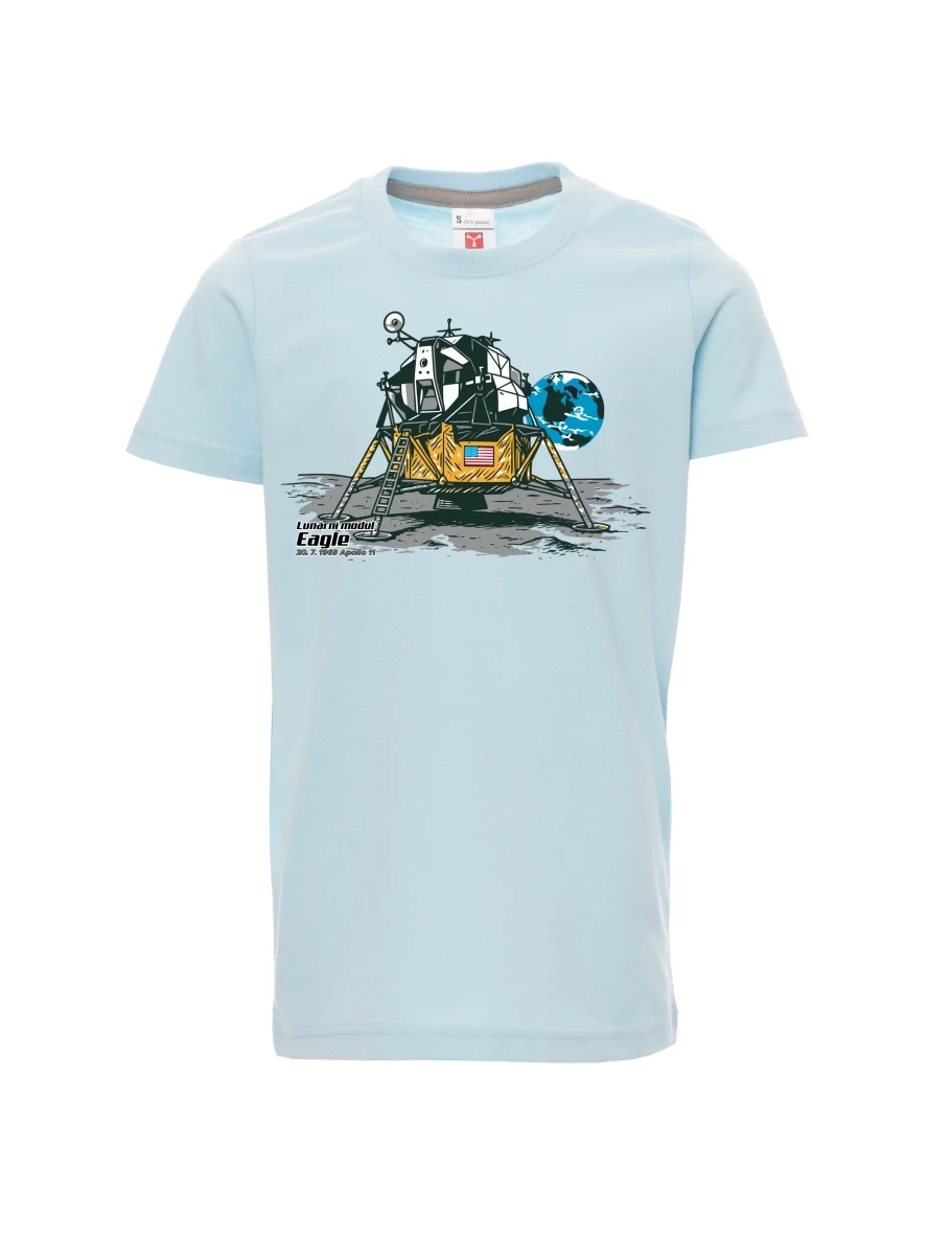 Pale blue children´s T-shirt Lunar Module Eagle