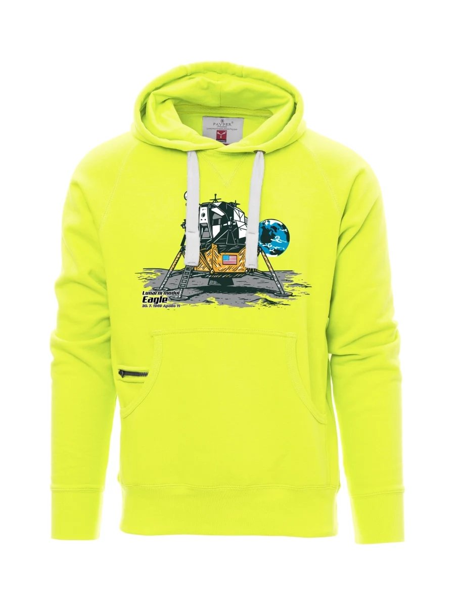 Fluorescent men´s sweatshirt Lunar Module Eagle
