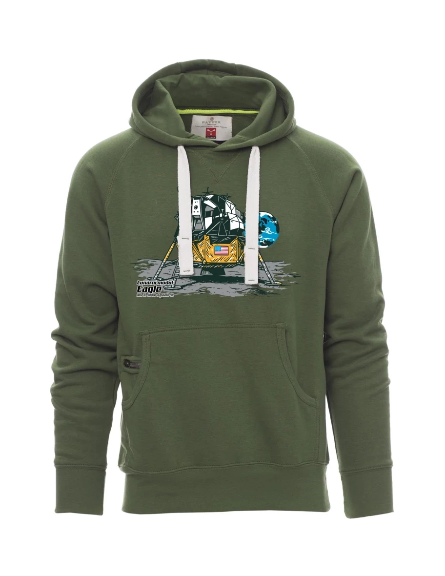 Dark green men´s sweatshirt Lunar Module Eagle