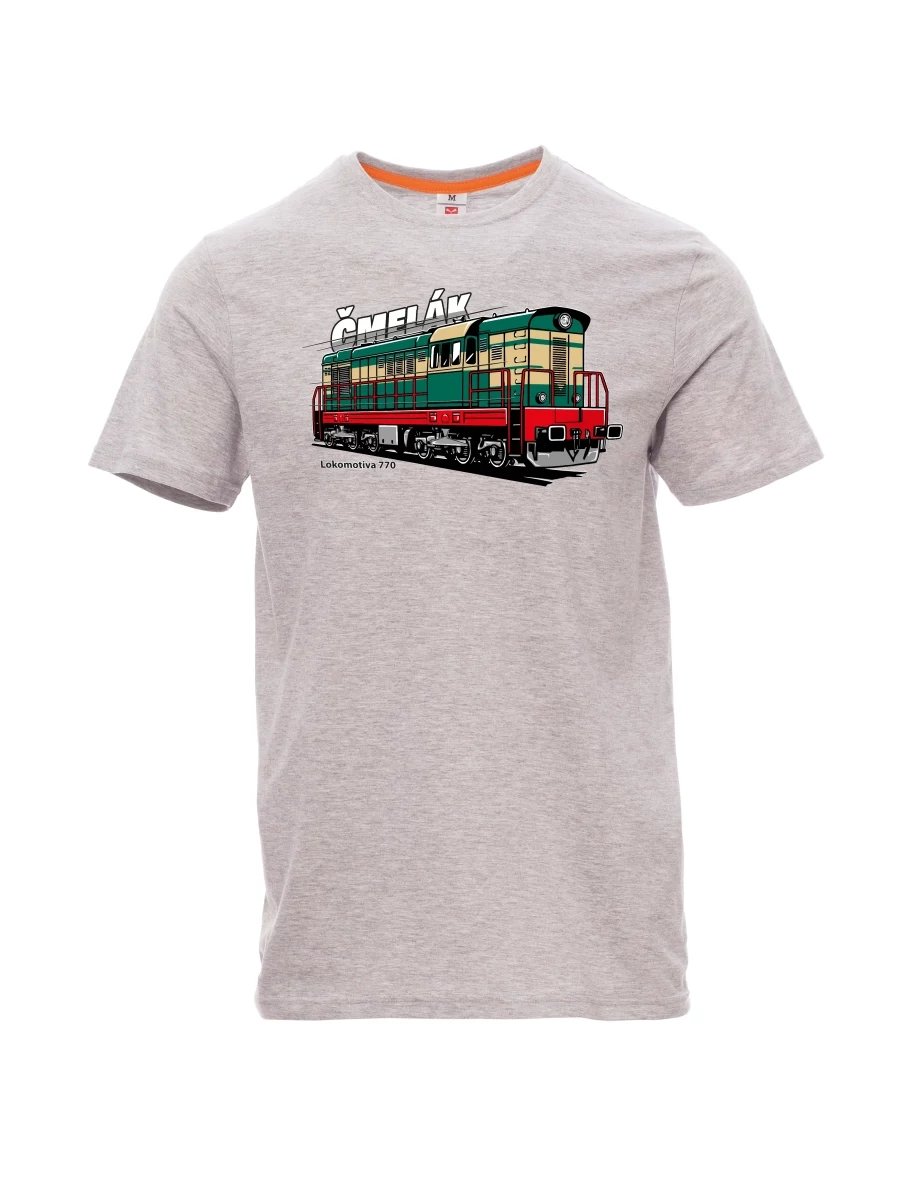 Gray melange men´s T-shirt Locomotive 770 “Čmelák”