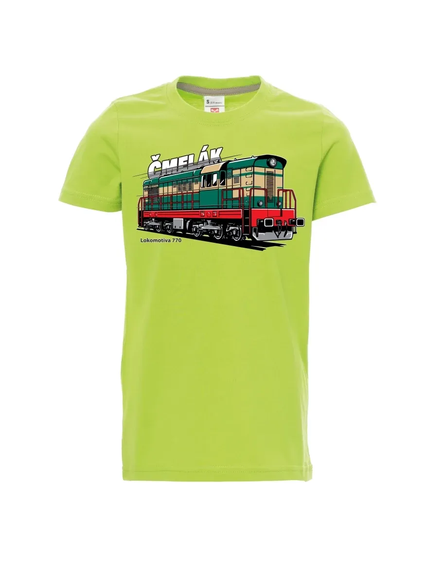 Light green children´s T-shirt Locomotive 770 “Čmelák”