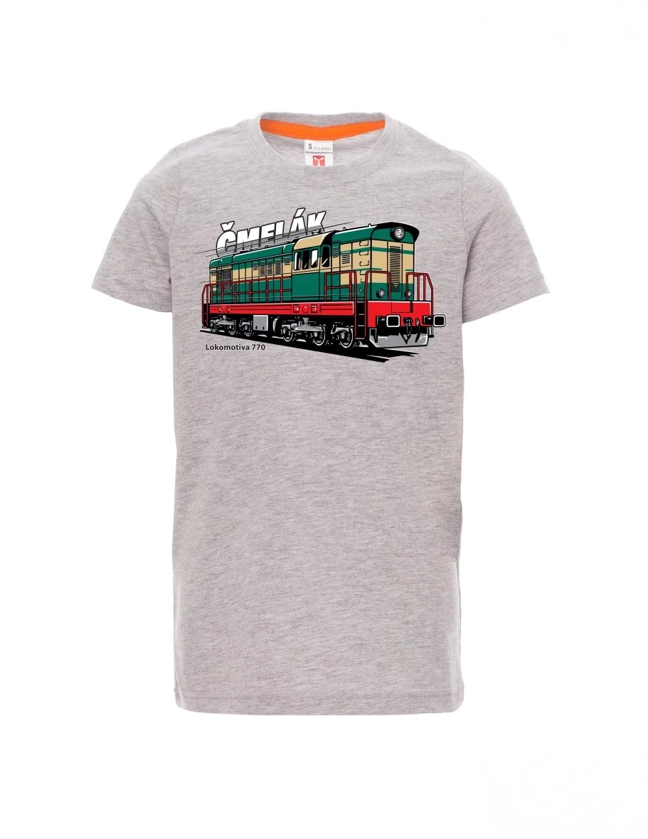 Grey melange children´s T-shirt Locomotive 770 “Čmelák”
