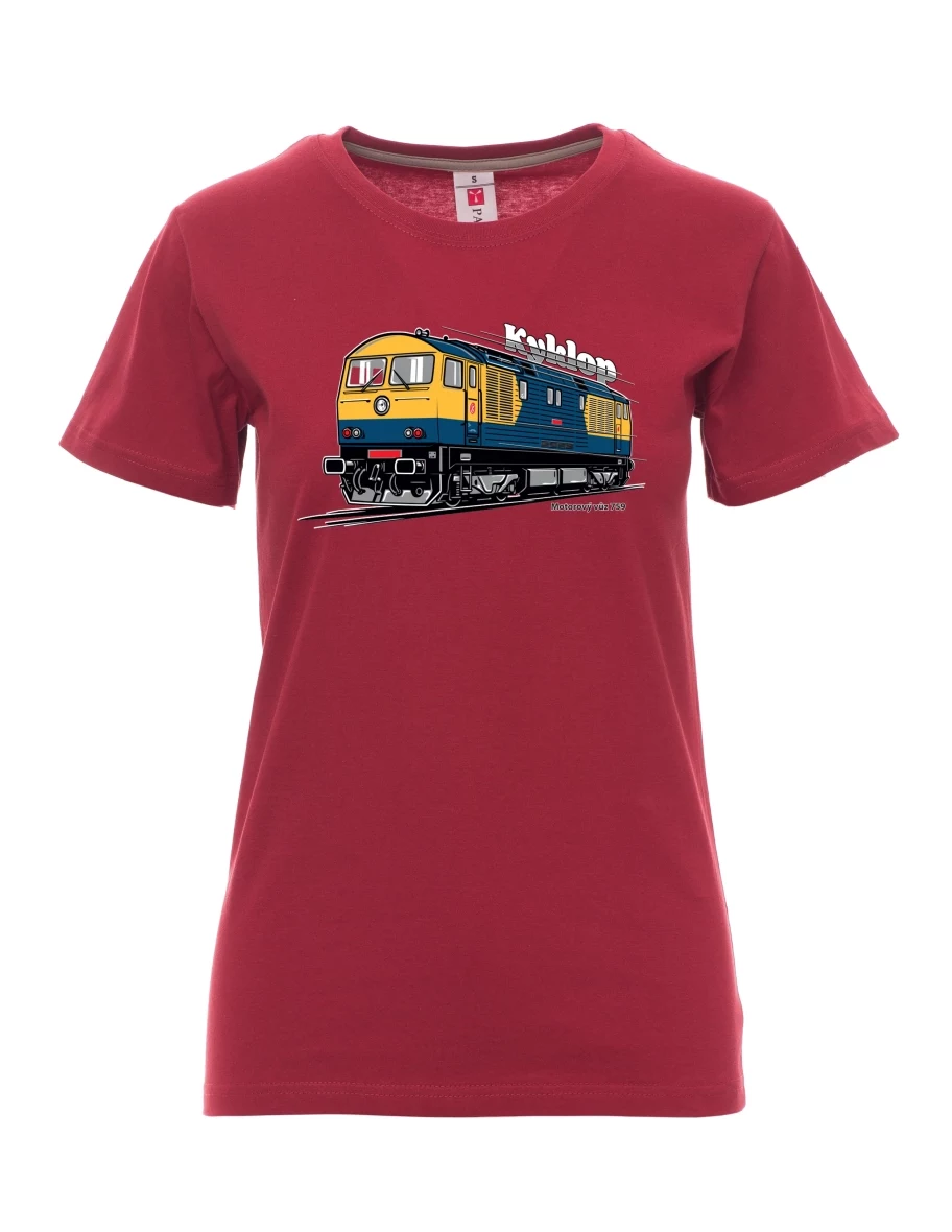 Burgundy women´s T-shirt Railcar 759 “Kyklop”