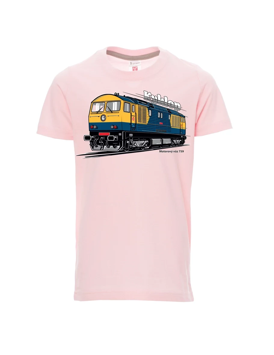 Light pink children´s T-shirt Railcar 759 “Kyklop”