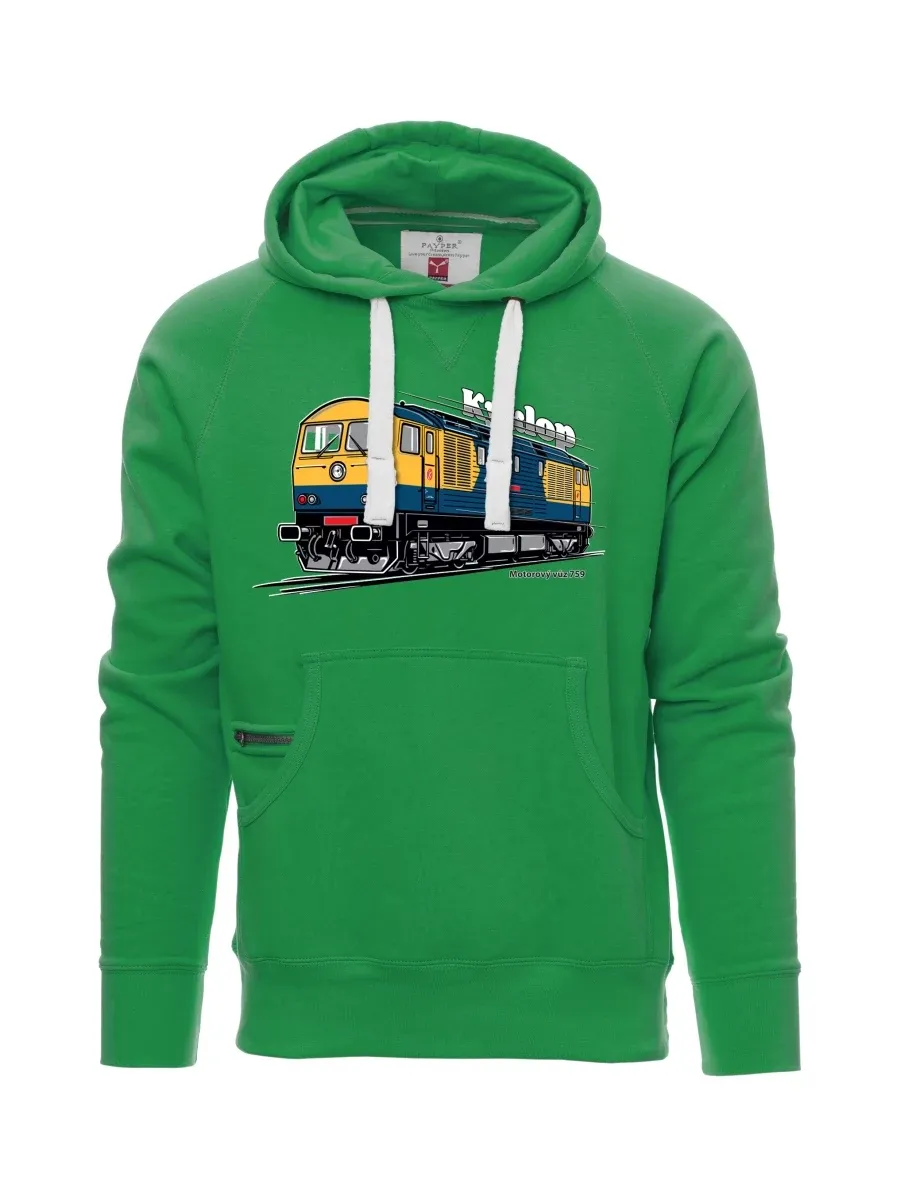 Green men´s sweatshirt Railcar 759 “Kyklop”