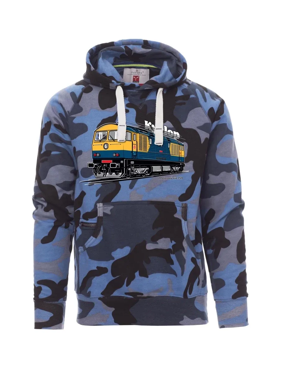 Camouflage blue men´s sweatshirt Railcar 759 “Kyklop”