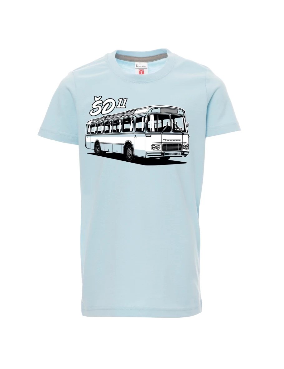 Pale blue children´s T-shirt Bus ŠD 11