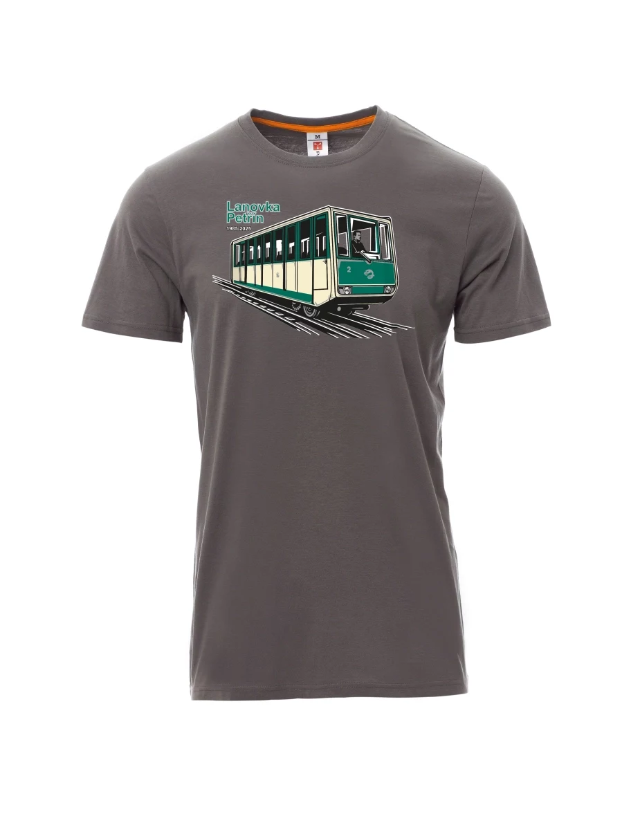 Grey men´s T-shirt Cable car Petřín