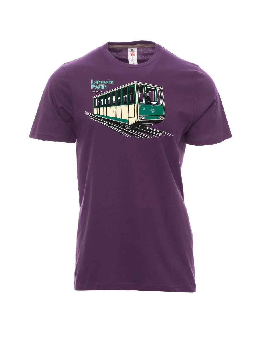 Purple men´s T-shirt Cable car Petřín