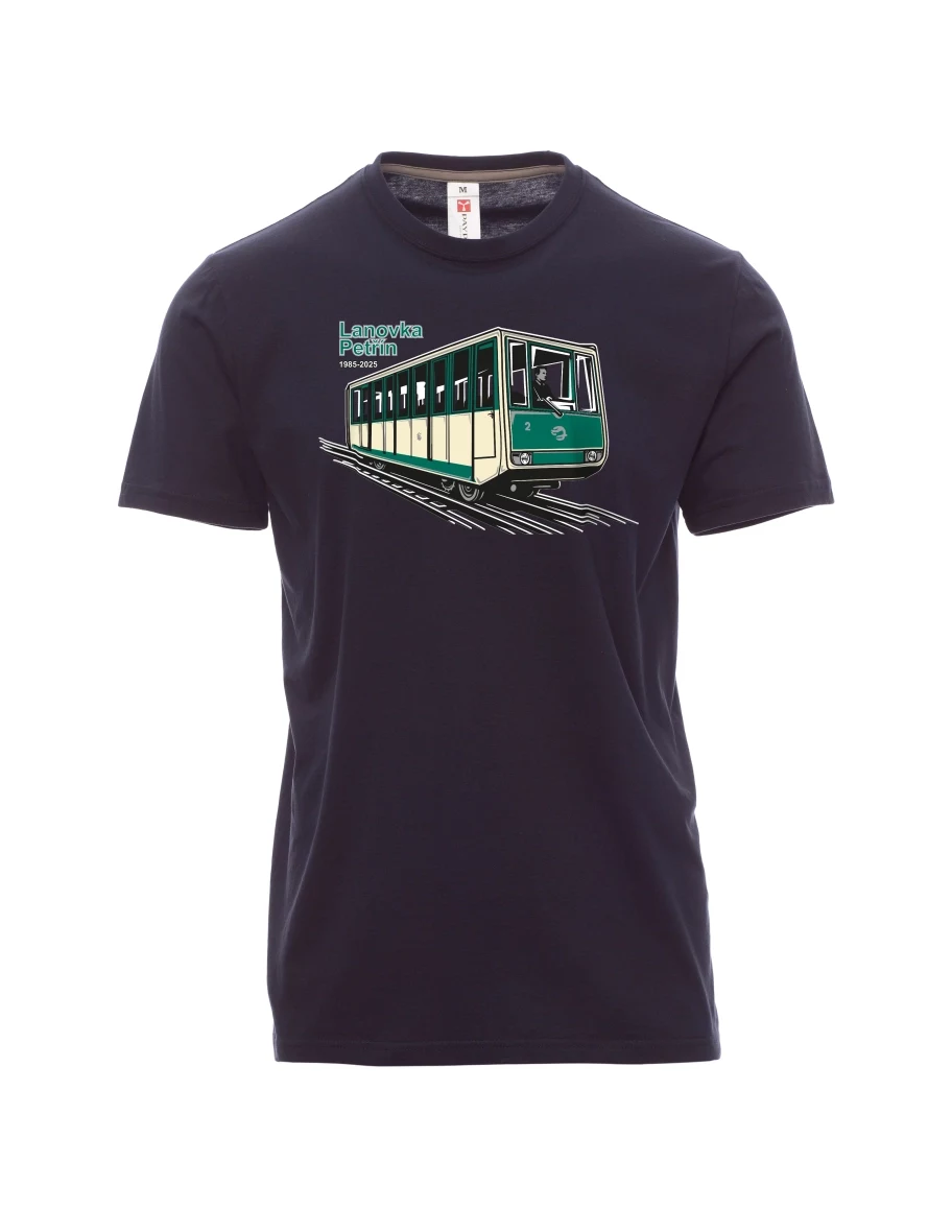 Navy men´s T-shirt Cable car Petřín