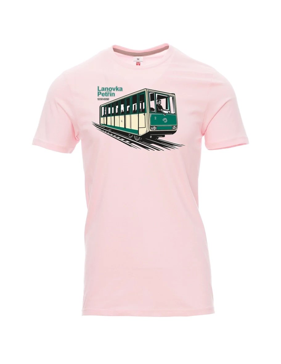 Light pink men´s T-shirt Cable car Petřín