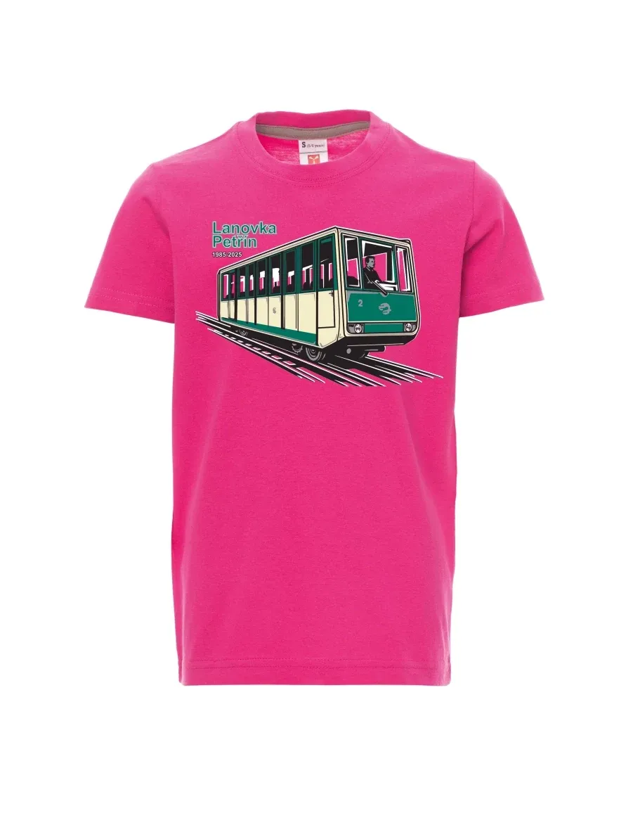 Pink children´s T-shirt Cable car Petřín