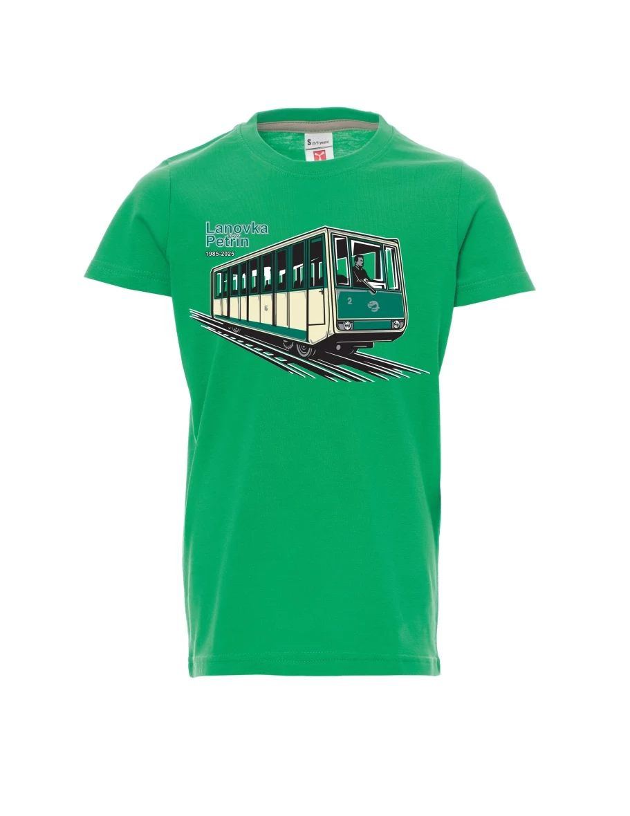 Green children´s T-shirt Cable car Petřín