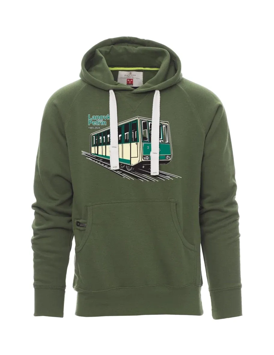 Dark green men´s sweatshirt Cable car Petřín