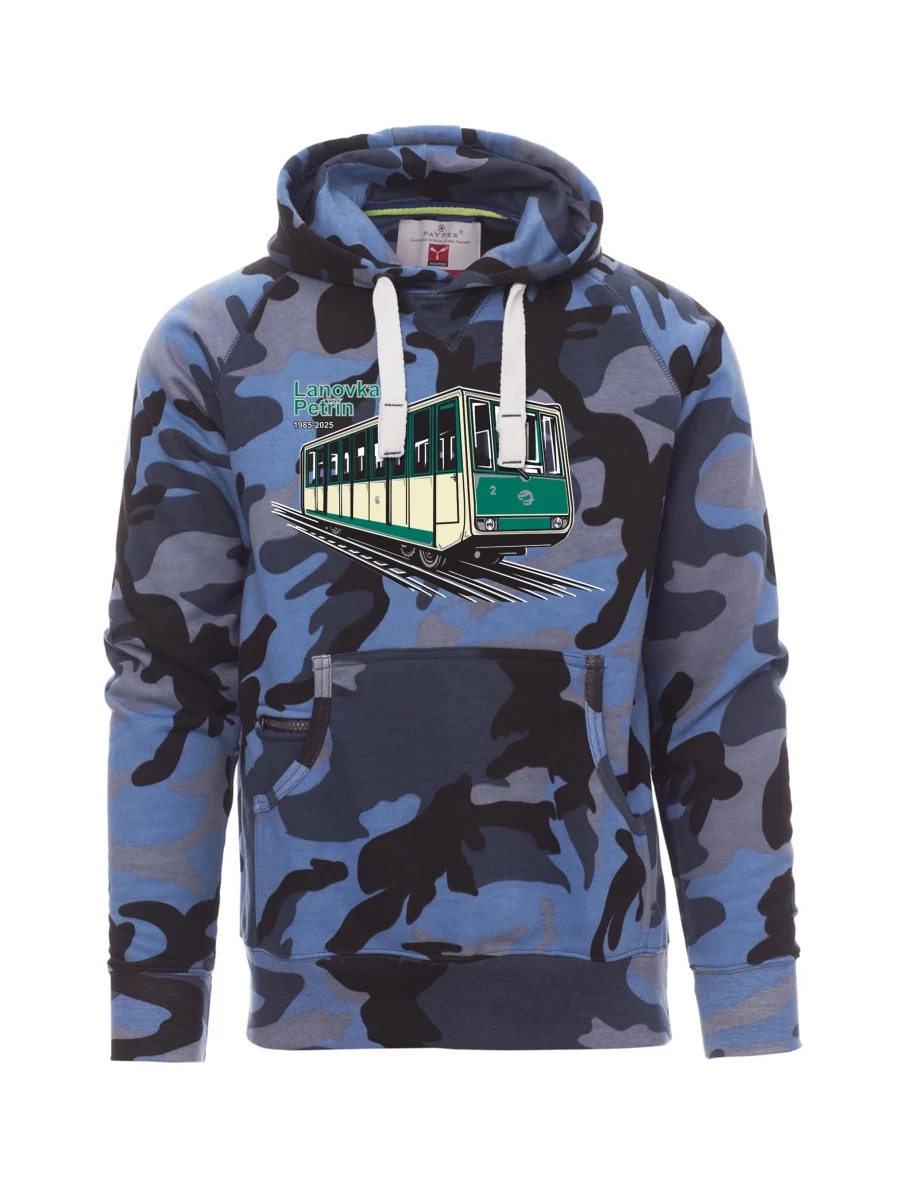Camouflage blue men´s sweatshirt Cable car Petřín
