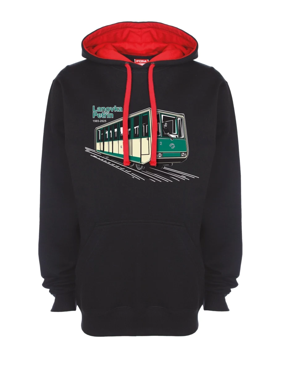 Red-black sweatshirt Cable car Petřín