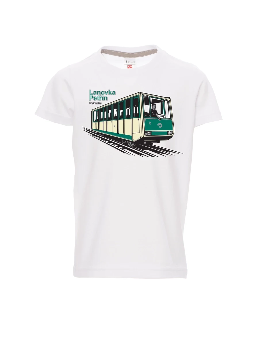 White children´s T-shirt Cable car Petřín
