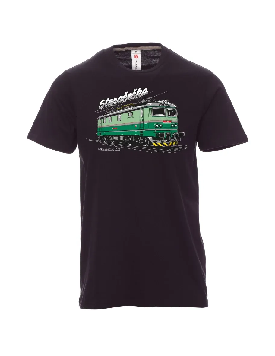 Black men´s T-shirt Locomotive 122 “Staročeška”