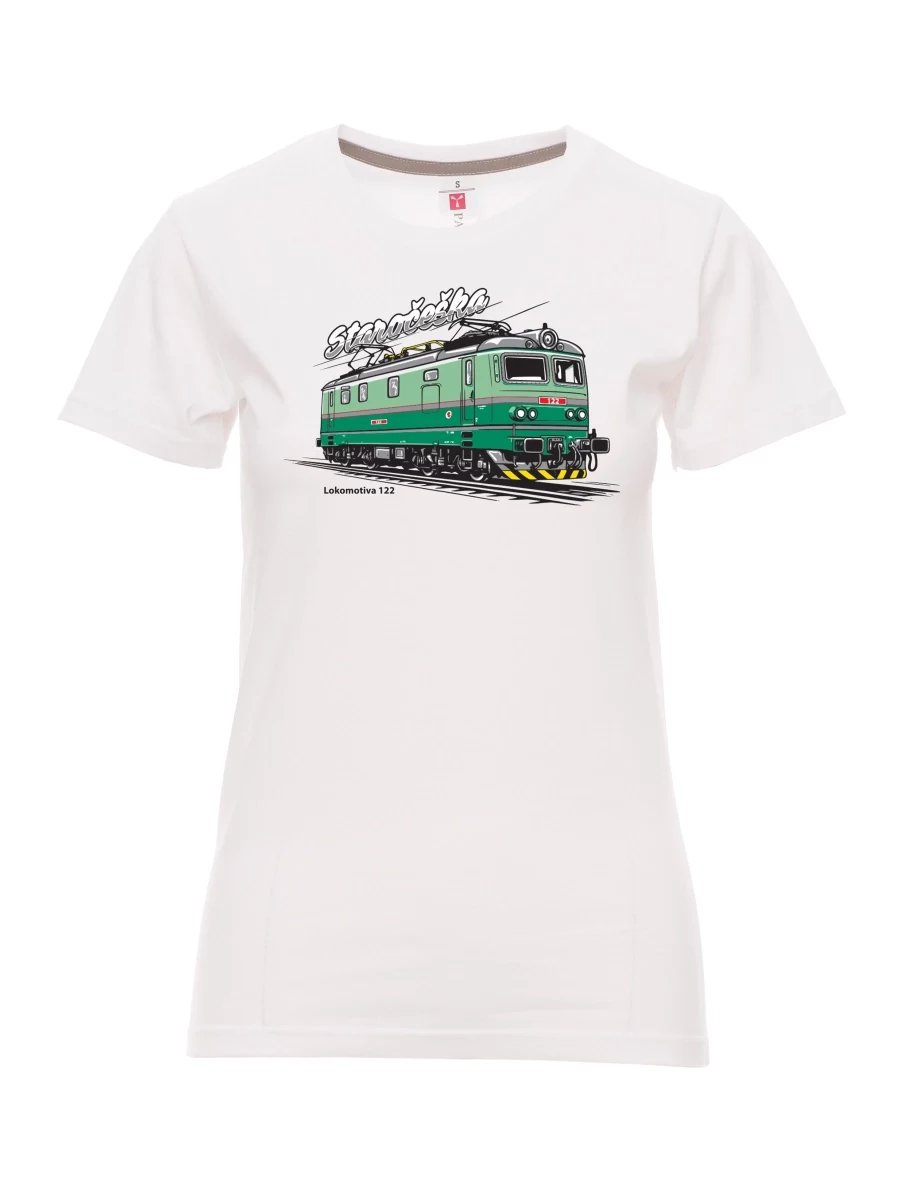White women´s T-shirt Locomotive 122 “Staročeška”