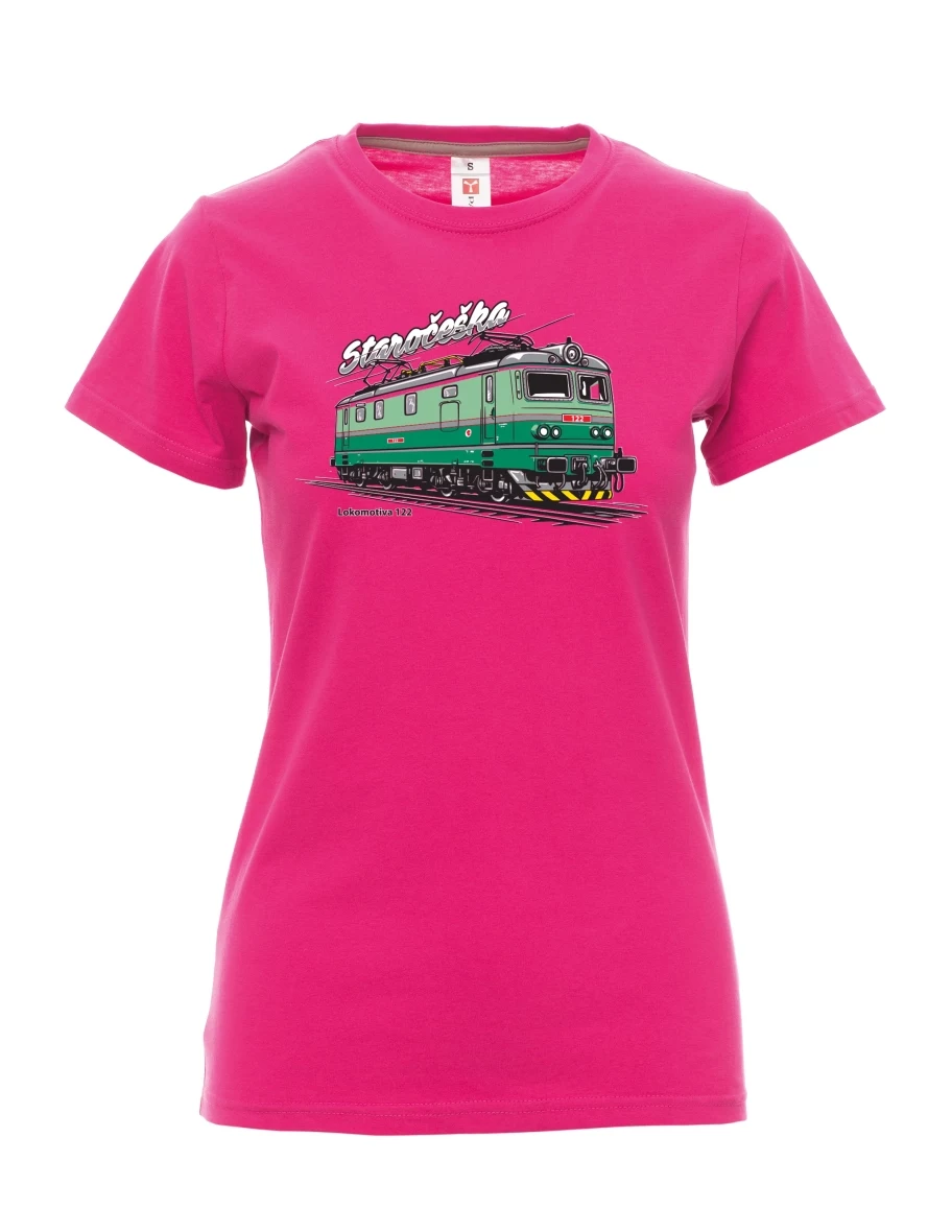 Pink women´s T-shirt Locomotive 122 “Staročeška”