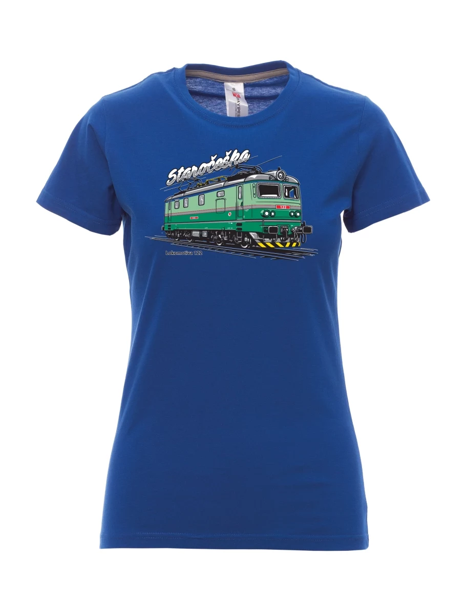 Royal blue women´s T-shirt Locomotive 122 “Staročeška”