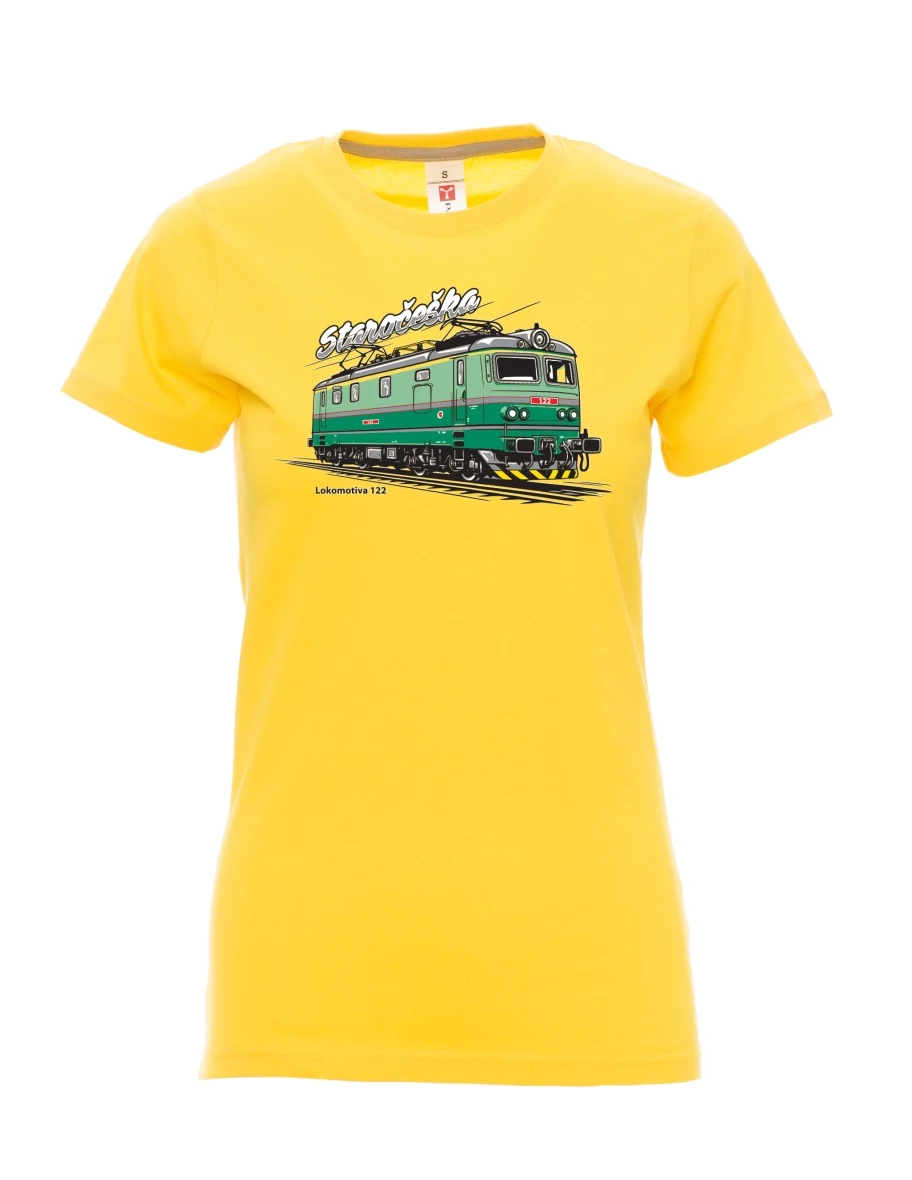 Yellow women´s T-shirt Locomotive 122 “Staročeška”