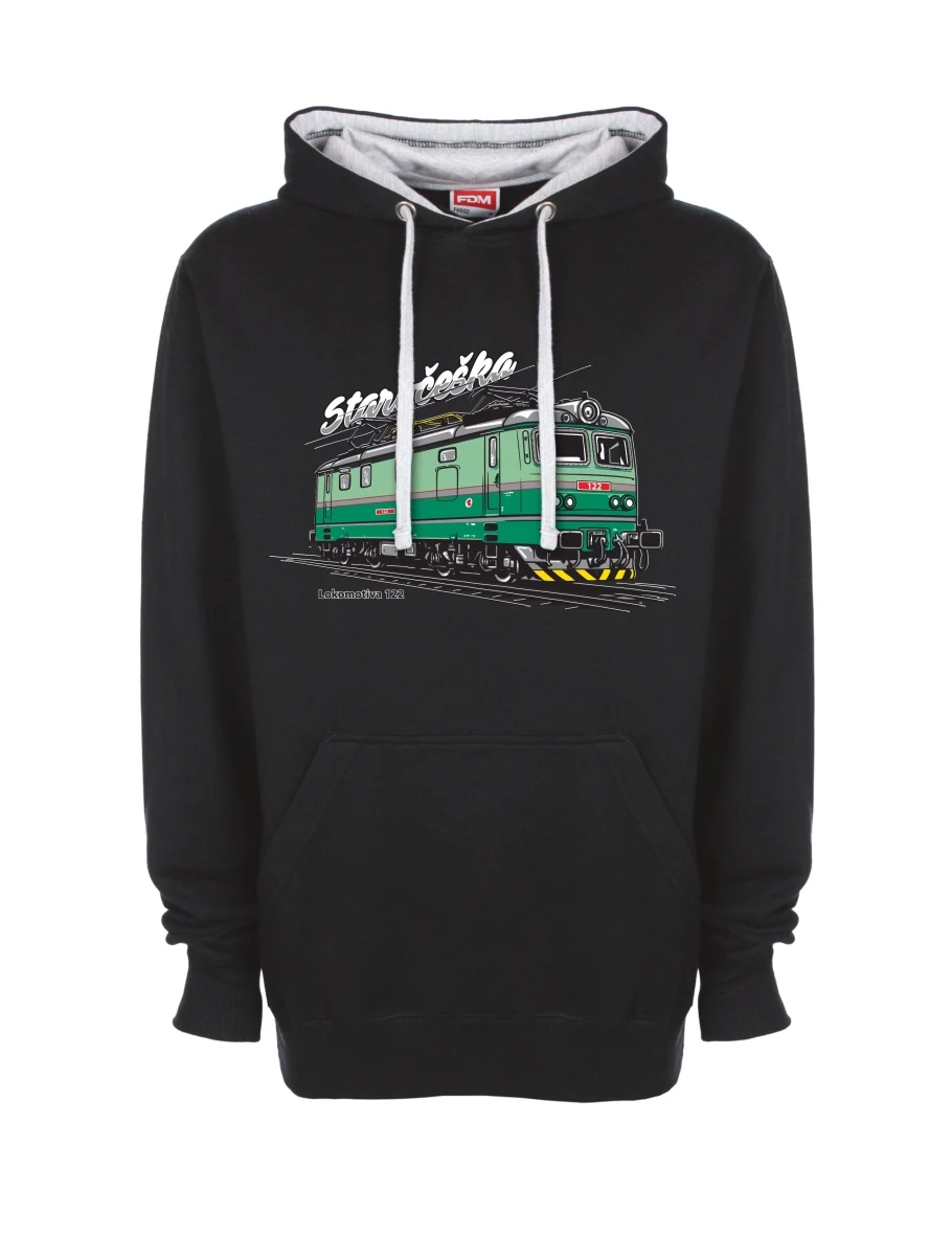 Grey-black sweatshirt Locomotive 122 “Staročeška”